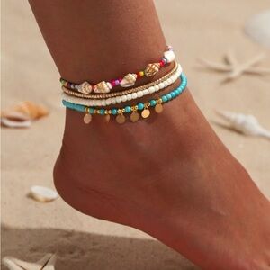 Colorful Beaded Anklet Set R205